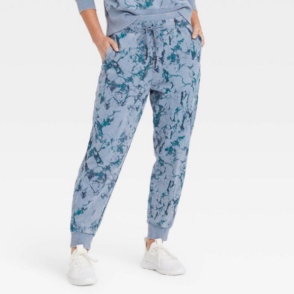 JoyLab Pants - JoyLab Joggers Sweatpants Marble Blue Acid Wash Jogger Pants Womens Size XS New